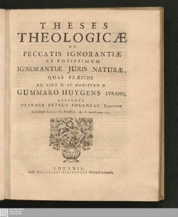 Theses Theologicae De Peccatis Ignorantiae Et Potissimum Ignorantiae Juris Naturae