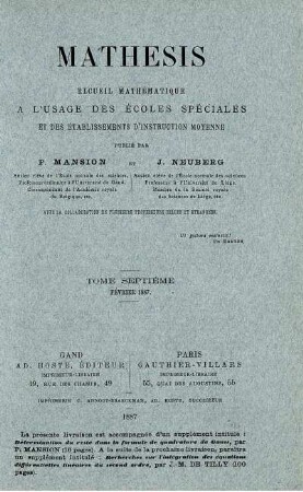 TOME SEPTIÈME FÉVRIER 1887.
