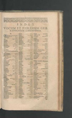 Index Vocum Et Phrasium Germanicarum Copiosissimus.