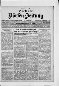 Berliner Börsen-Zeitung, Morgenausgabe