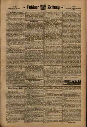 Zweite Ausgabe vom Dienstag, den 17. Mai 1910.