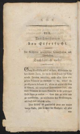 VIII. Ausschweifungen der Eifersucht.