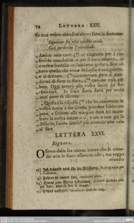 Lettera XXVI. Signora