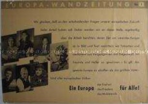 Maueranschlag mit Propaganda für die Europäische Gemeinschaft