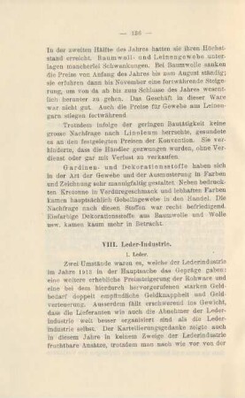 VIII. Leder-Industrie.