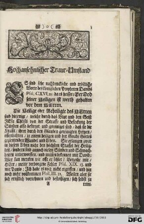 Hochansehnlicher Traur-Umstand