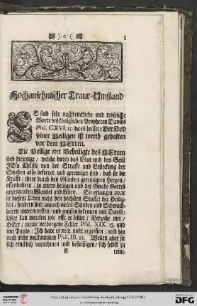 Hochansehnlicher Traur-Umstand