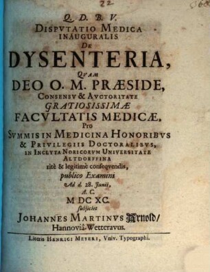Disp. med. inaug. de dysenteria