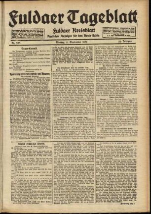 Ausgabe vom Montag, den 05. September 1921.