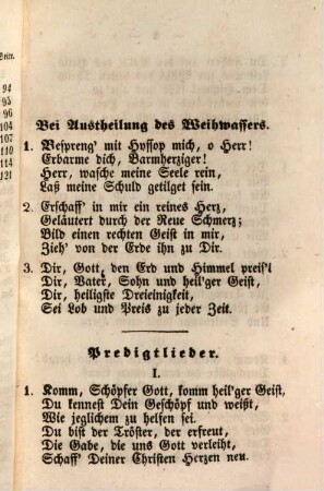 Christliche Religionsgesänge zum Gebrauch in kathol. Kirchen u. Schulen : Mit einem Anhang von Morgen-, Abend-Meß-Gebeter