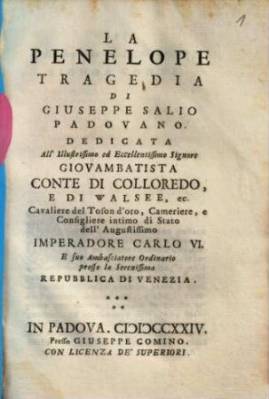 La Penelope : Tragedia
