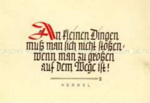 Postkarte mit Spruch von Friedrich Hebbel