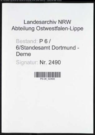 Sterberegister Standesamt Dortmund-Derne (XIV)