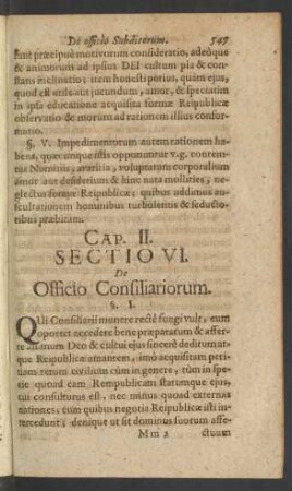 [...] Sectio VI. De Officio Consiliariorum.