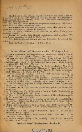 Antiquariats-Katalog ... von Friedrich Meyer, 5