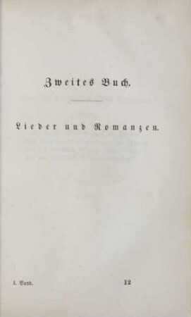 Zweites Buch. Lieder und Romanzen