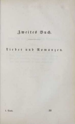 Zweites Buch. Lieder und Romanzen