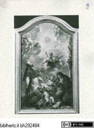 Der heilige Franz von Sales und Johanna Franziska von Chantal beten das Herz Jesu an
