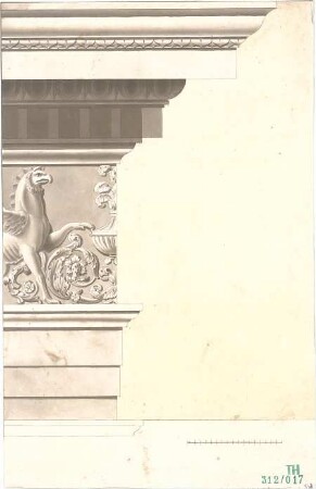 Fischer, Theodor; Studienarbeiten - Gesims (Detail)