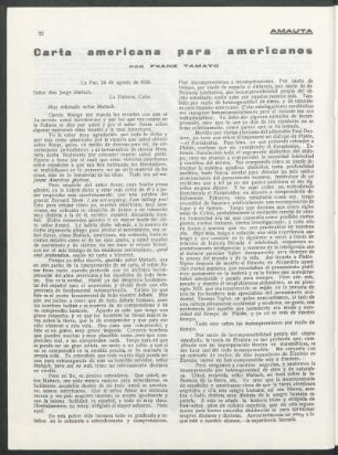 Carta americana para americanos
