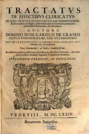 Tractatus de effectibus clericatus