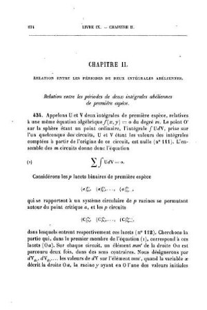 CHAPITRE II. - Relation entre les périodes de deux intégrales abéliennes.