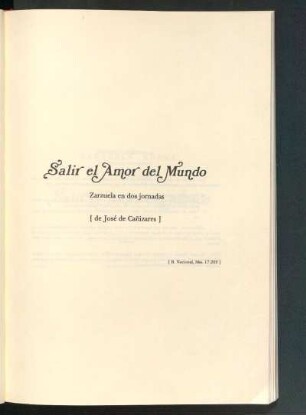 Salir el amor del mundo