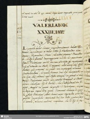 Valeriano. XXXIII.o Imp.e