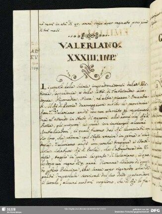 Valeriano. XXXIII.o Imp.e