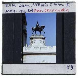 Rom, Monument für Vittorio Emanuele II / Altare della Patria : Bildausschnitt mit Reiterstandbild
