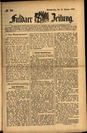 Ausgabe vom Donnerstag, den 25. Januar 1883.