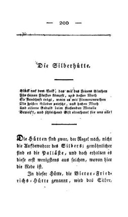 Die Silberhütte.