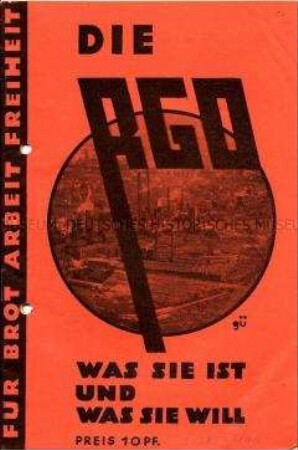 Propagandaschrift der Revolutionären Gewerkschafts-Opposition (RGO)
