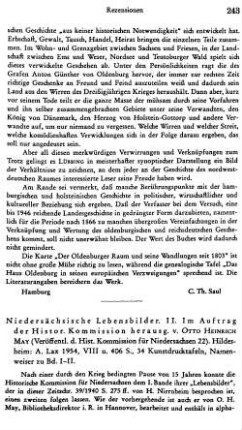 Niedersächsische Lebensbilder II, hrsg. von Otto Heinrich May, (Veröffentlichungen der Historischen Kommission für Niedersachsen ..., 22,2) : Hildesheim, Lax, 1954
