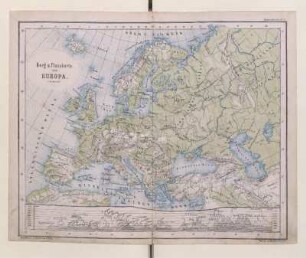 Berg u. Flusskarte von Europa
