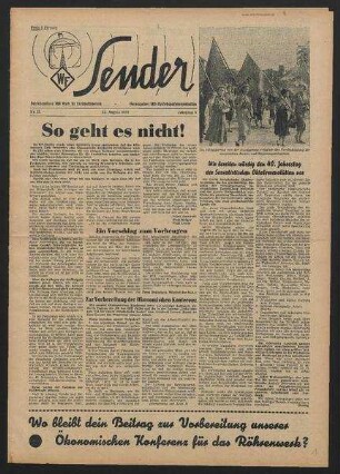 Betriebszeitung 'WF-Sender', Nr.32/1957 (23. August 1957)