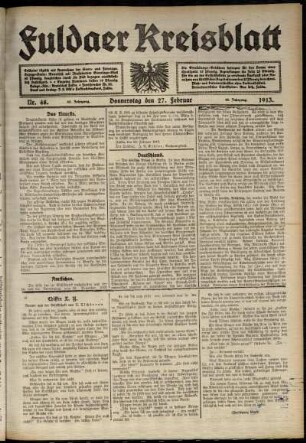 Ausgabe vom Donnerstag, den 27. Februar 1913.
