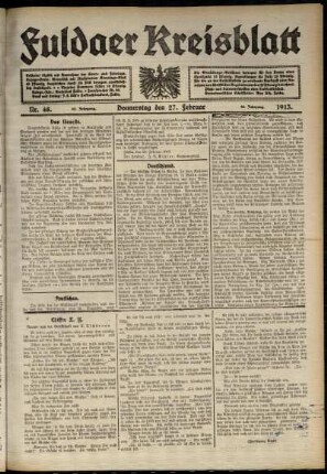 Ausgabe vom Donnerstag, den 27. Februar 1913.
