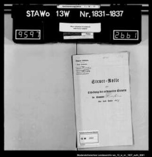 Steuer- Rolle zur Erhebung der ordinären Steuer Commune Trautenstein (mit Namen der Steuerpflichtigen)