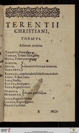 Terentii Christiani, Tobaevs
