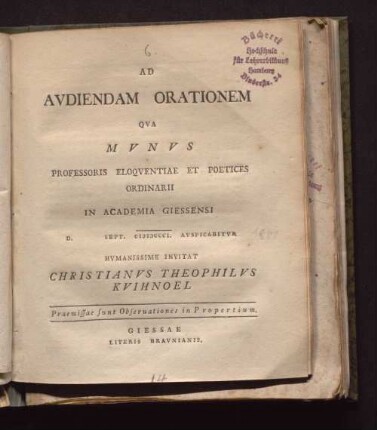 Discours prononcé le 4 Mars 1801 à l'Anniversaire de la Fondation de l'Académie Royale Militaire