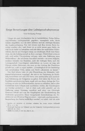 Einige Bemerkungen über Leibeigenschaftsprozesse