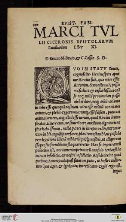 Marci Tvllii Ciceronis Epistolarvm Familiarium Liber XI