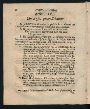 Articulus VIII. Conversio propositionum