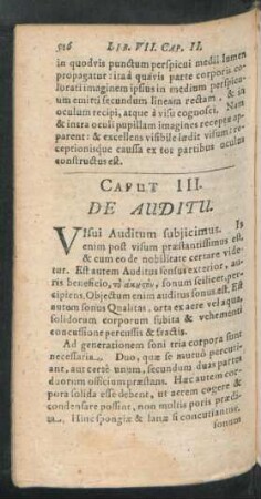 Caput III. De Auditu