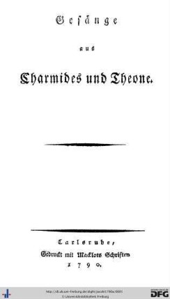 Gesänge aus Charmides und Theone