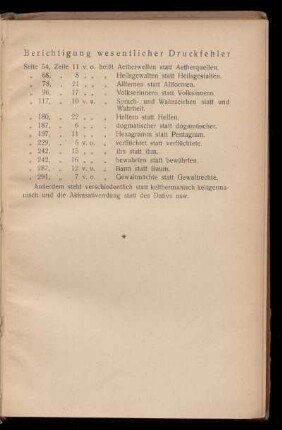 Berichtigung wesentlicher Druckfehler