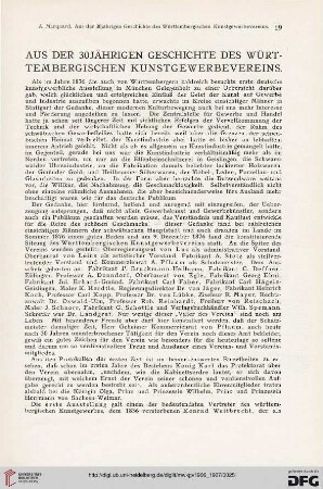 Aus der 30jährigen Geschichte des württembergischen Kunstgewerbevereins