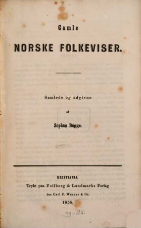 Gamle Norske Folkeviser