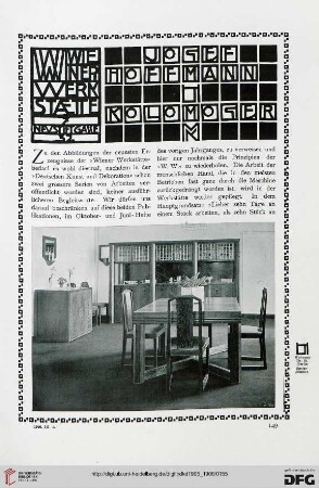 Wiener Werkstätte : Joserf Hoffmann und Kolo Moser